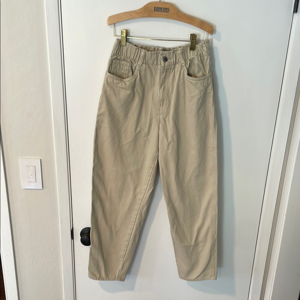 H&M Tan Flare Wide Leg Jeans High-Waisted